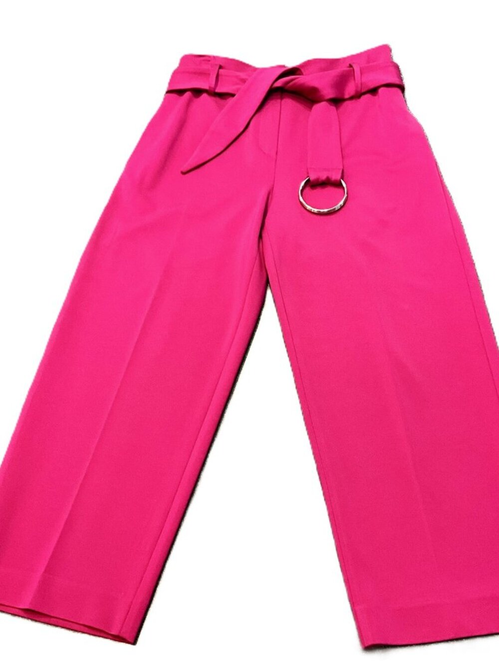 SERMAR Fuchsia Wide Leg Cropped Culotte Pants High Waist IT 42 Italy